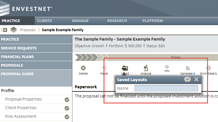 Renaming “Proposed Investment”